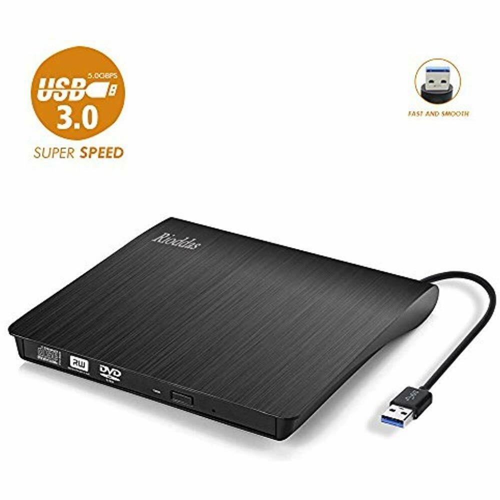 Rioddas Slim DVD/CD ROM USB 3.0 Portable CD/DVD